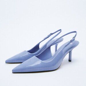 Zara Women's Light Blue Pointed Slingback Heels NWT Size 42/11